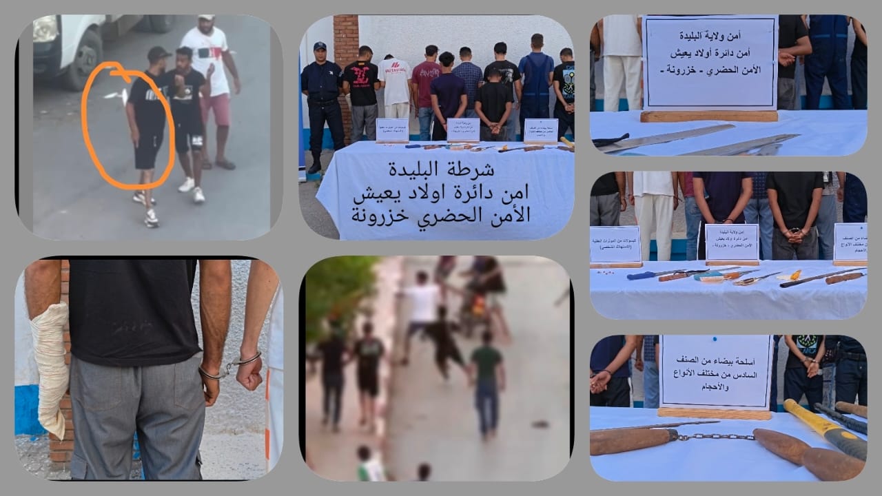 البليدة.. الإطاحة بعصابة أحياء بعد شجار بالسيوف بأولاد يعيش 