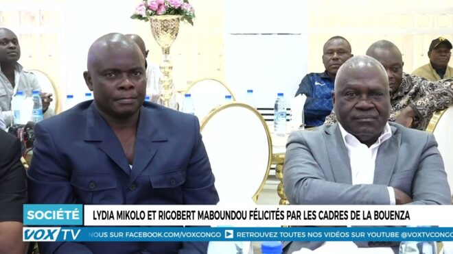 Lydia Mikolo et Rigobert Maboundou félicités par les cadres de la Bouenza