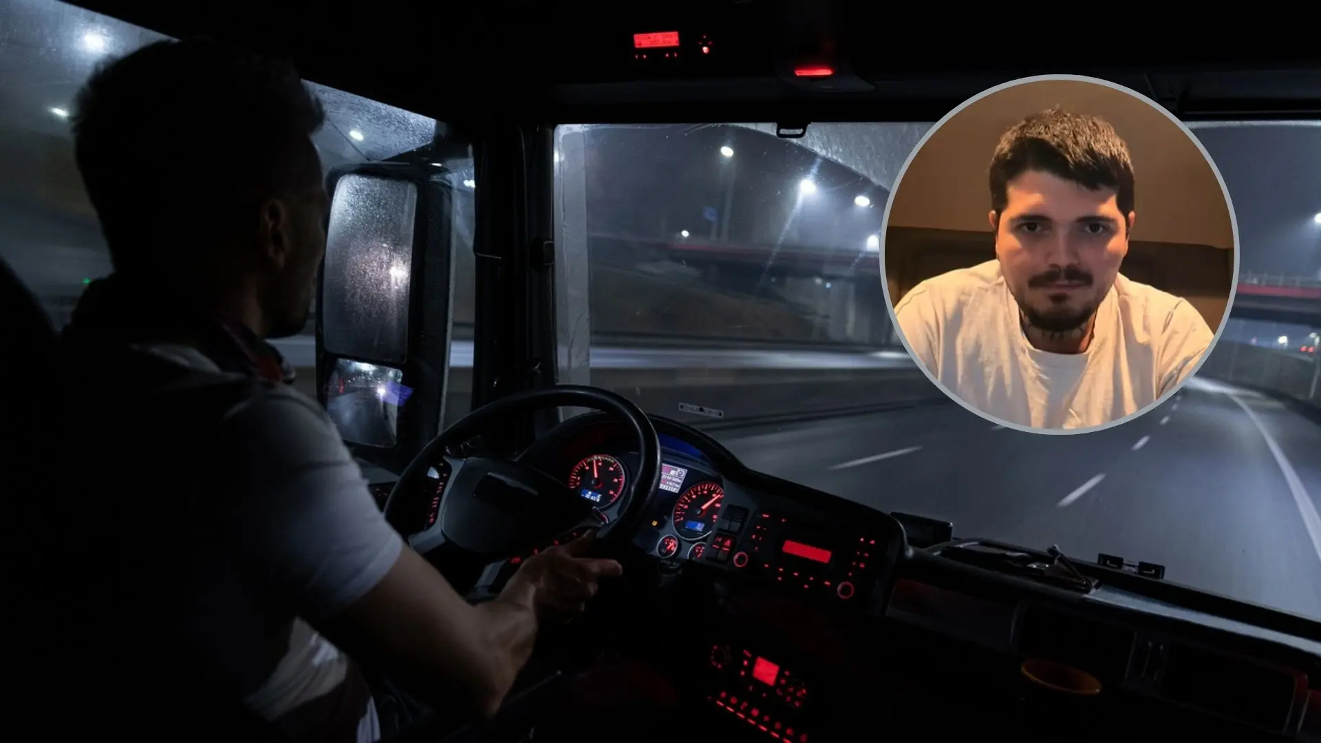  Sergio Moreno, camionero, sobre circular con 24 toneladas por la noche: "Algunos no sé cómo siguen vivos; yo prefiero llegar media hora más tarde" 
