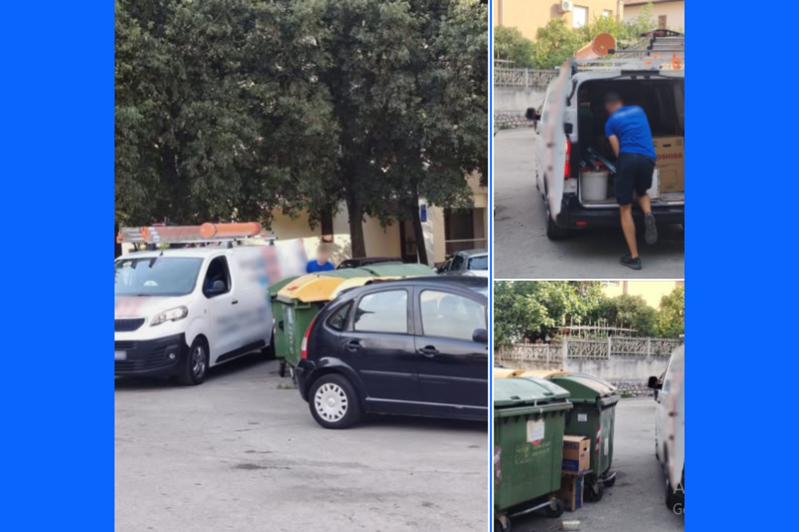 UHVAĆENI NA DJELU Servisera klime kontrolori Čistoće snimili kako otpad firme baca u kvartovski kontejner!