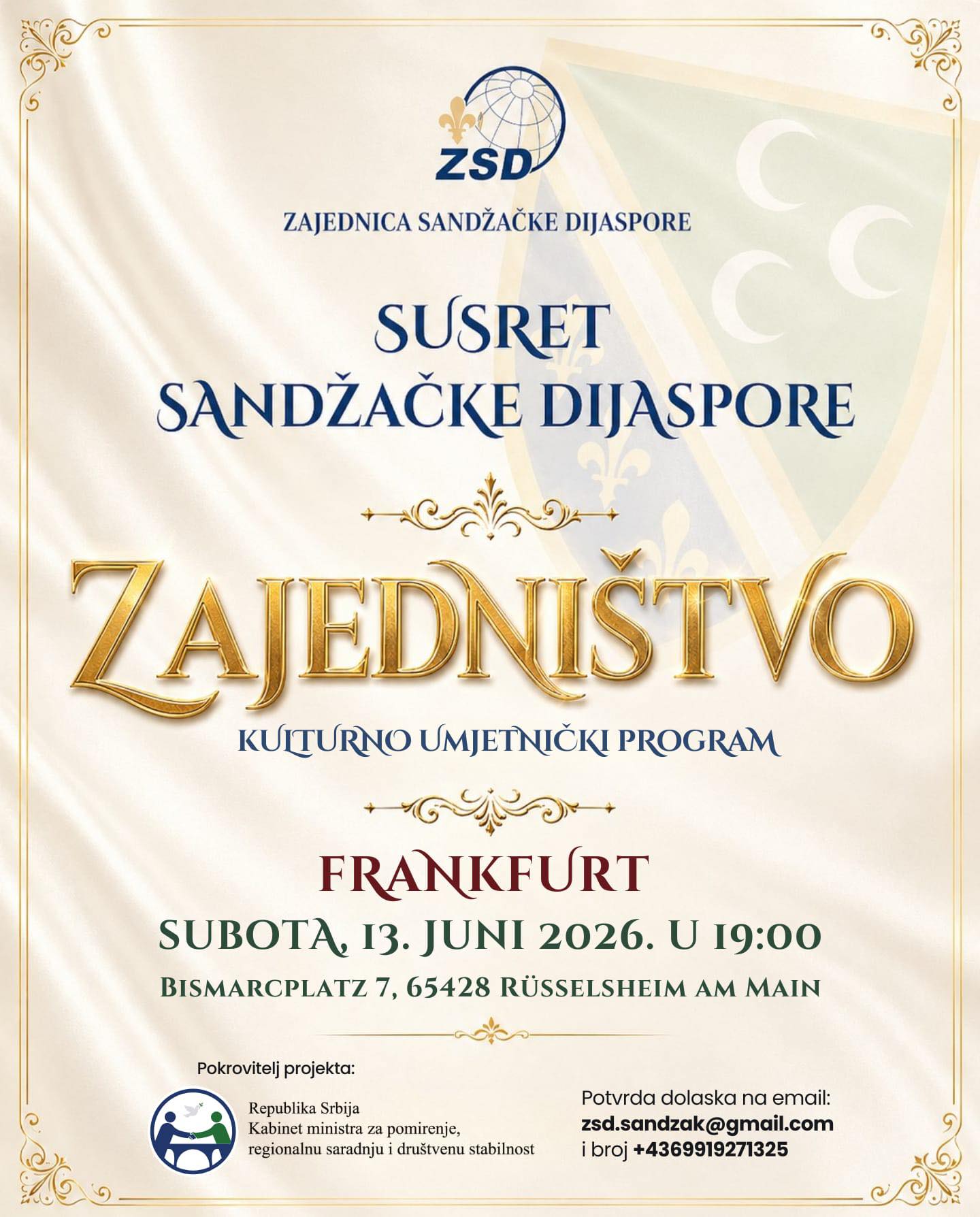 ZSD okuplja Sandžaklije iz dijaspore – veliki susret 13. juna u Frankfurtu